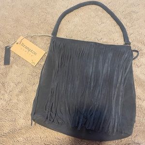 Brampton London leather fringe detail bag NWT